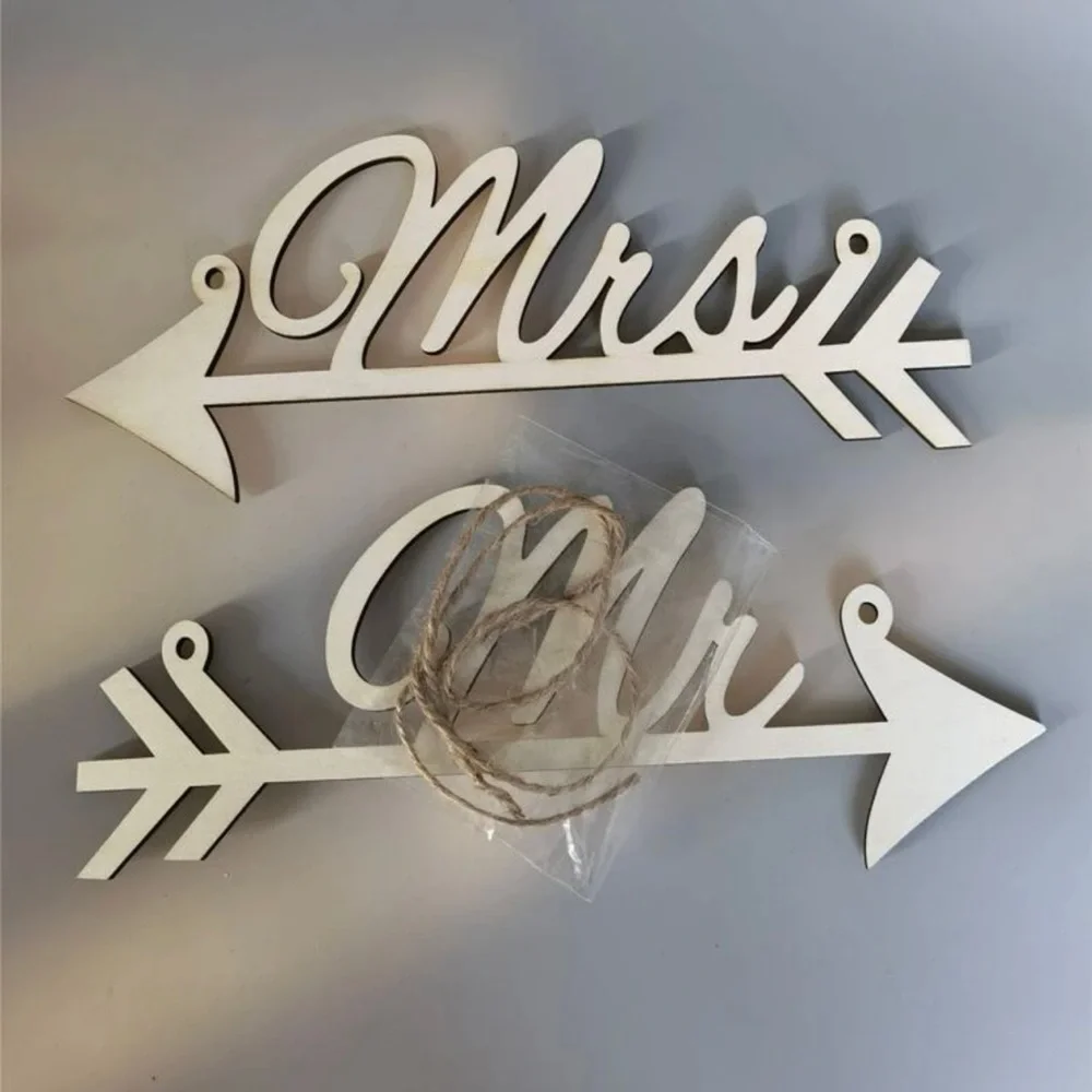 Wedding ‘Mr & Mrs’ Letter Hanging Chair Sign Decoration 2Pcs NEW